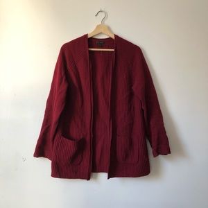 Red JCrew Shawl Cardigan